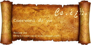 Cserveni Éva névjegykártya